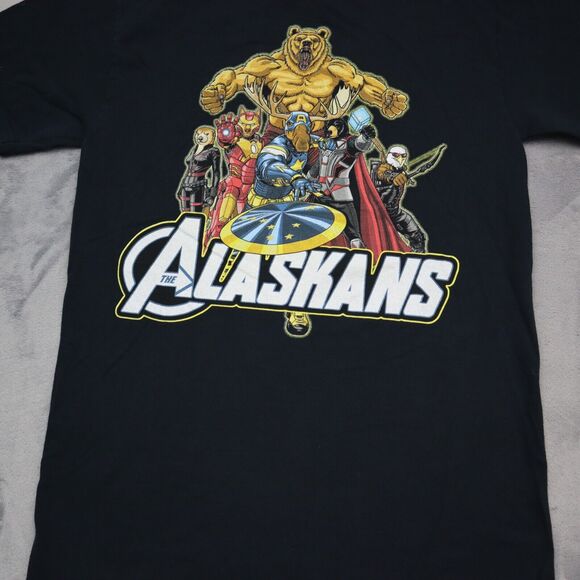 Jerzees Shirt Mens S Black Short Sleeve Crew Neck Graphic Print Cotton T Shirt - Picture 9 of 16